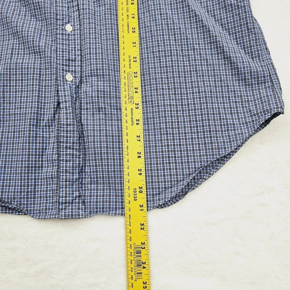 Polo Ralph Lauren Shirt Mens XL Stanton Classic Check Plaid Blue Long Sleeve Ivy